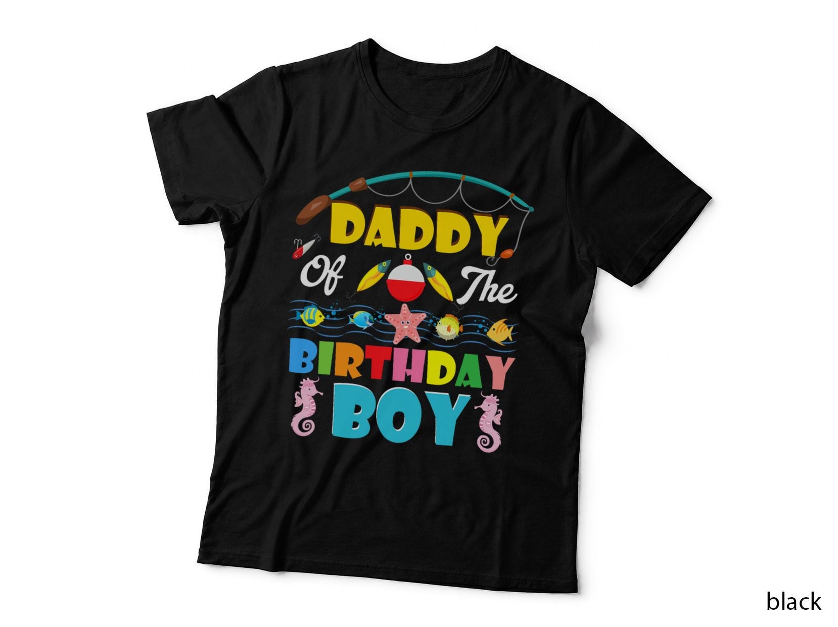 Daddy of the Birthday Boy Fishing T-Shirt, Birthday Outfit, Family Fun Print