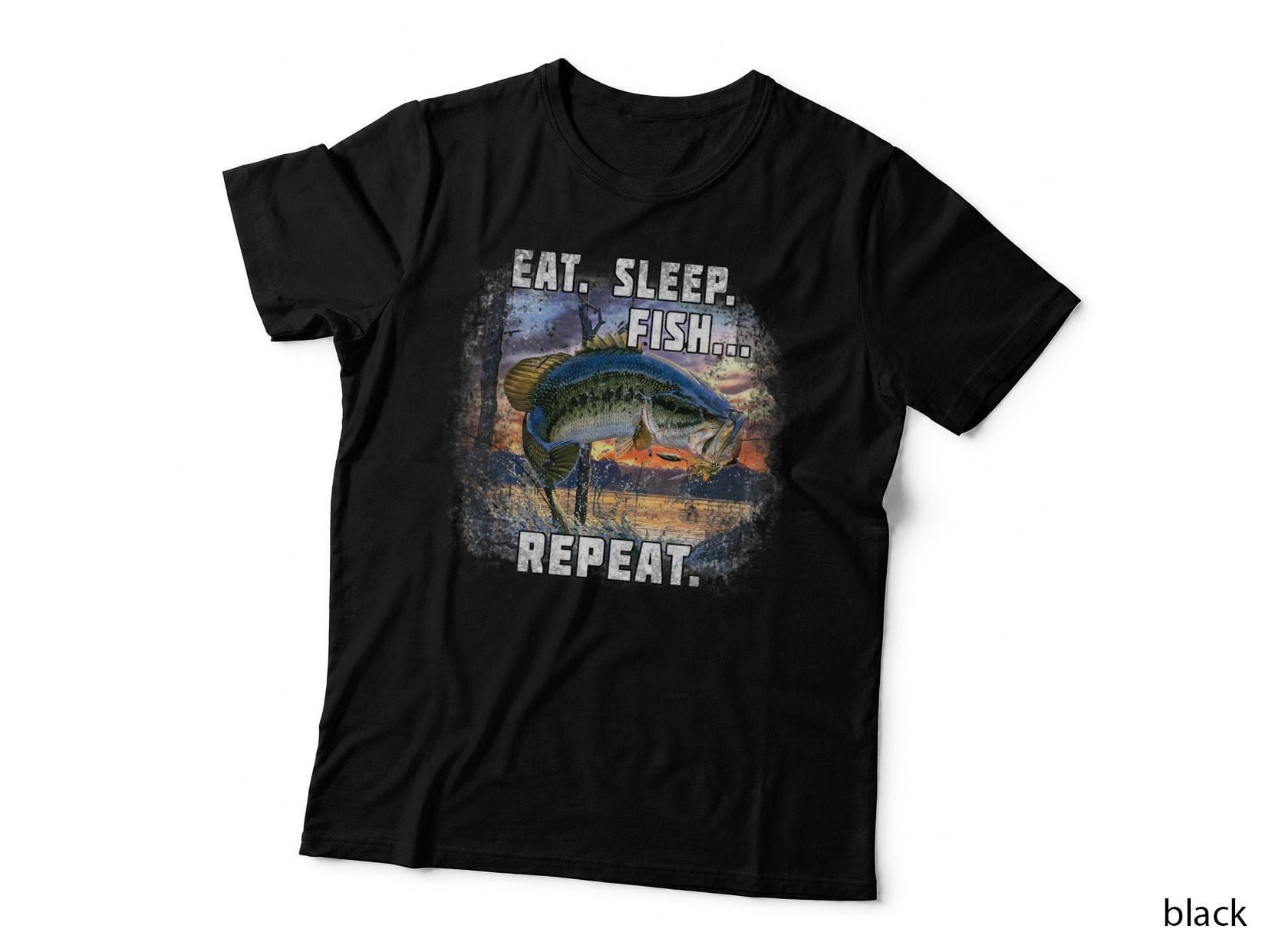 Eat, Sleep, Fish, Repeat Bass Fishing Funny Gifts T-Shirt