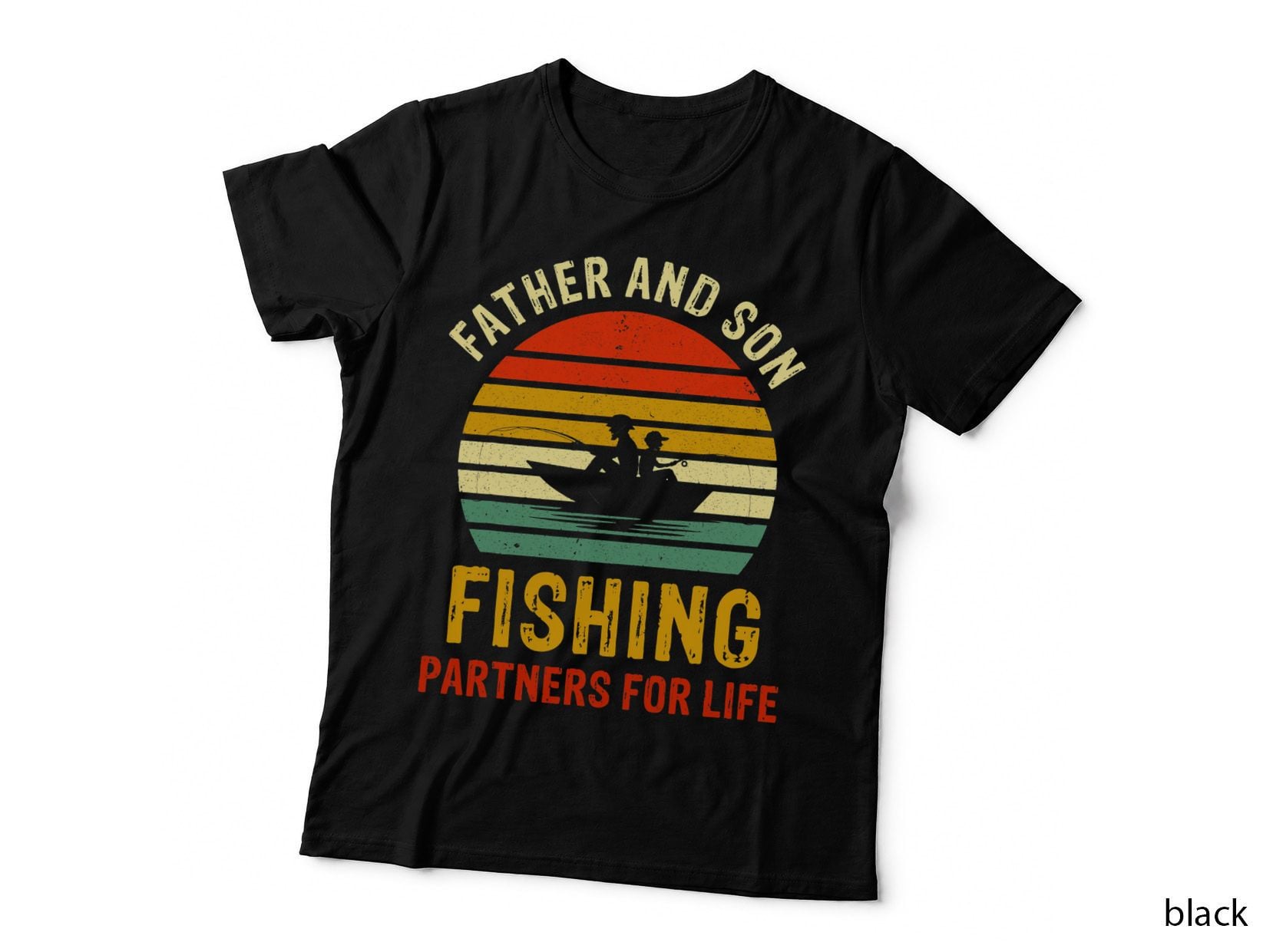 Father and Son Fishing Partners for Life T-Shirt, Vintage Dad and Son