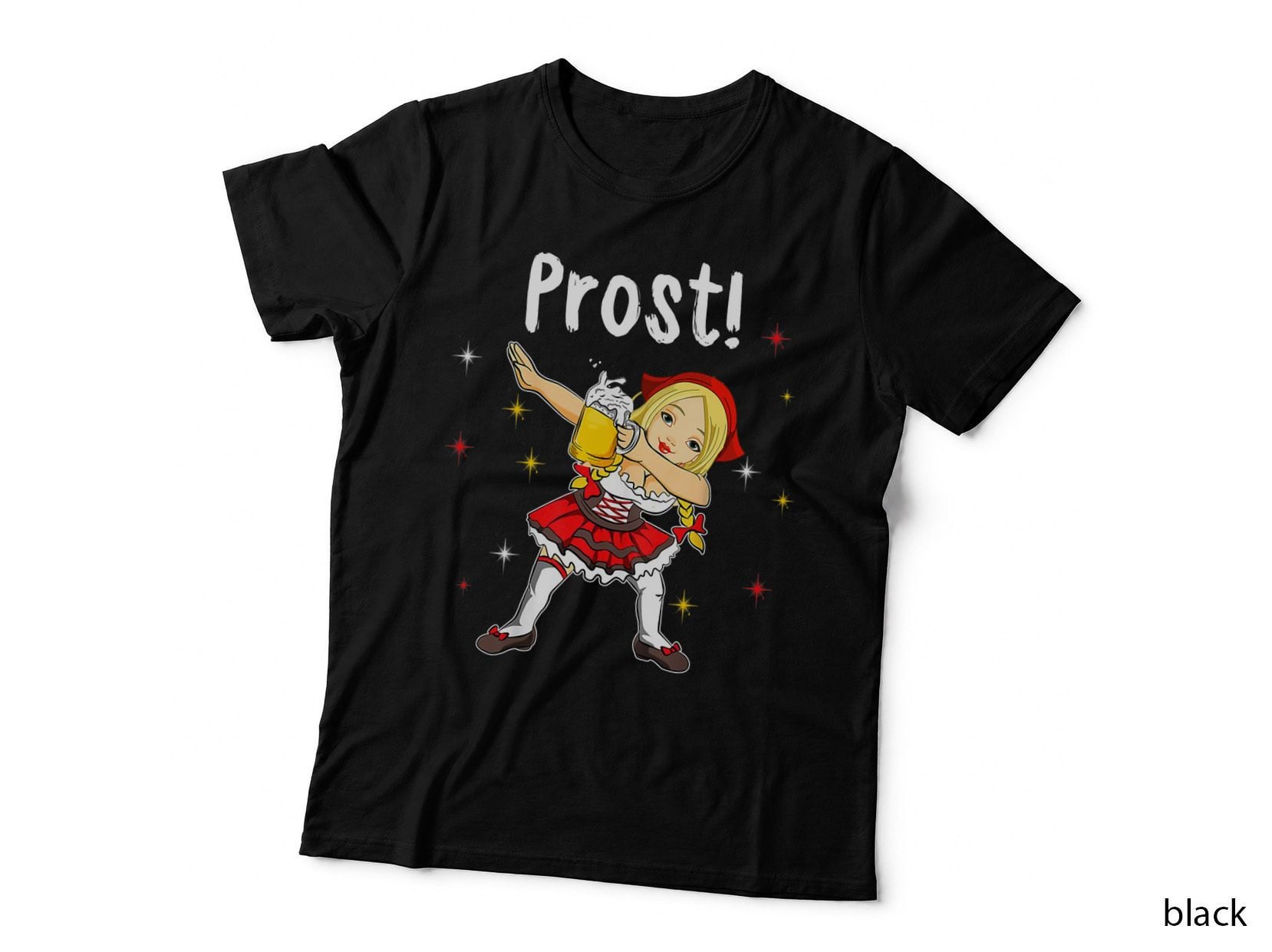 Dabbing German Clothes Oktoberfest Women Dirndl Prost Beer T-Shirt