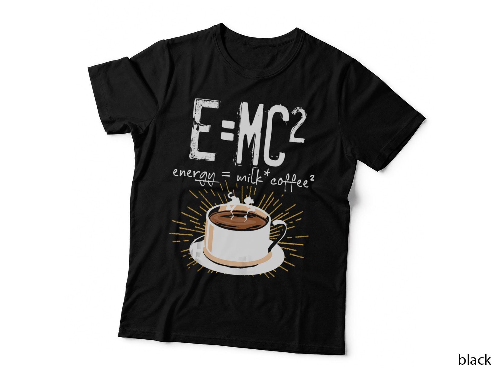 E=mc2 Energy Milk Coffee Funny Chemistry Science Themed Top T-Shirt