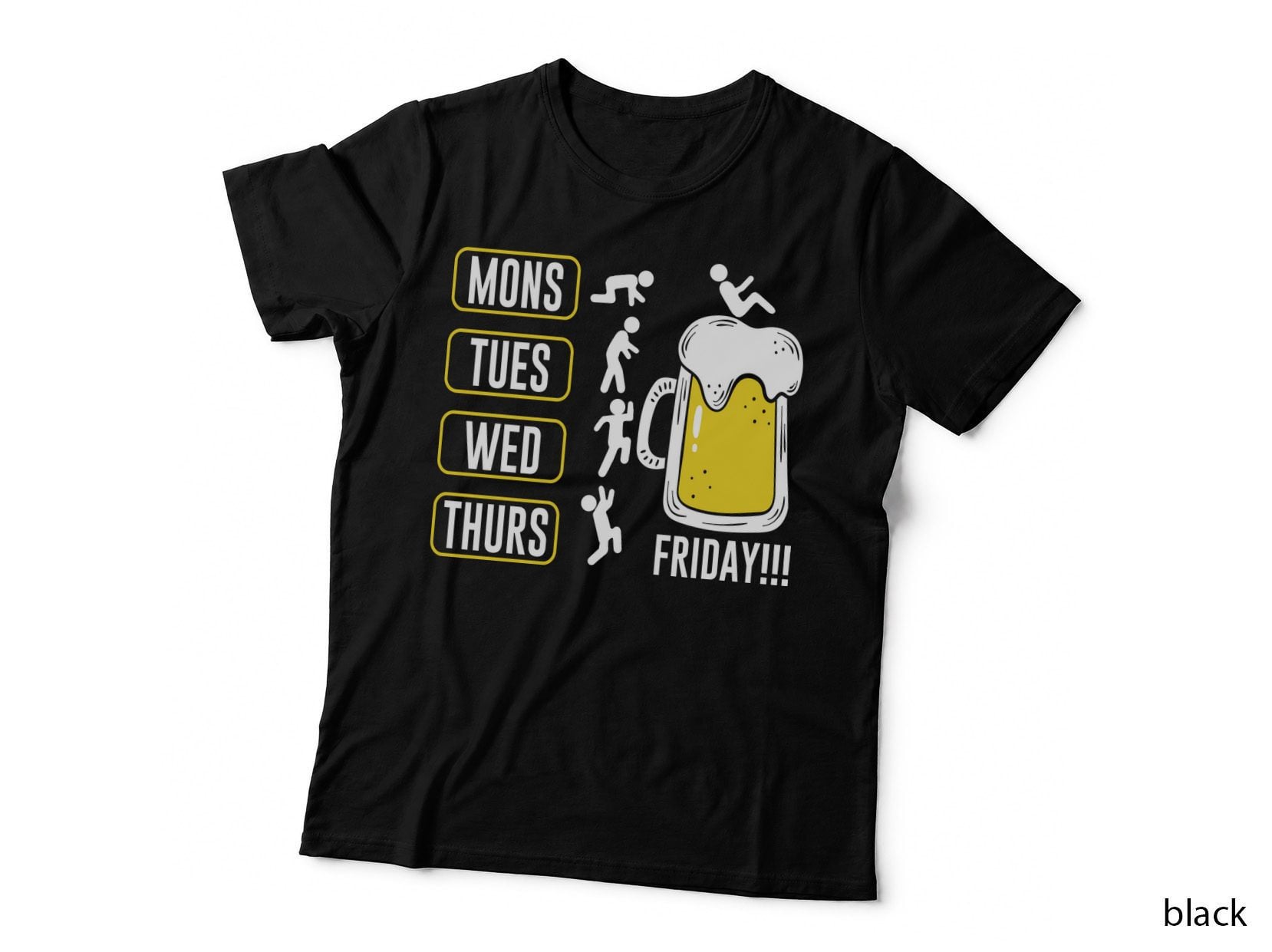 Friday with Beer Shirt, Happy Hour, Stein and Foam, Vintage Tavern, Gift T-Shirt