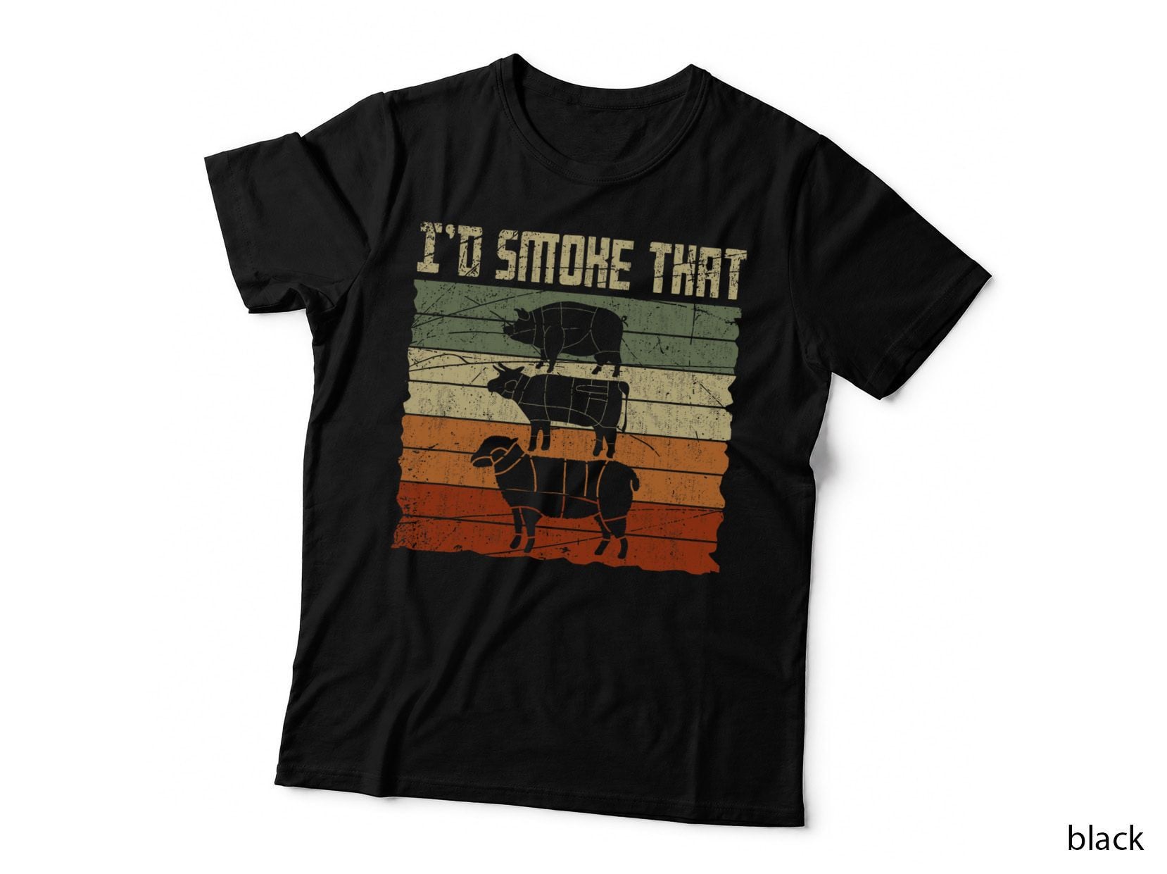 Id Smoke That Patriotic American BBQ Retro Barbecue T-Shirt