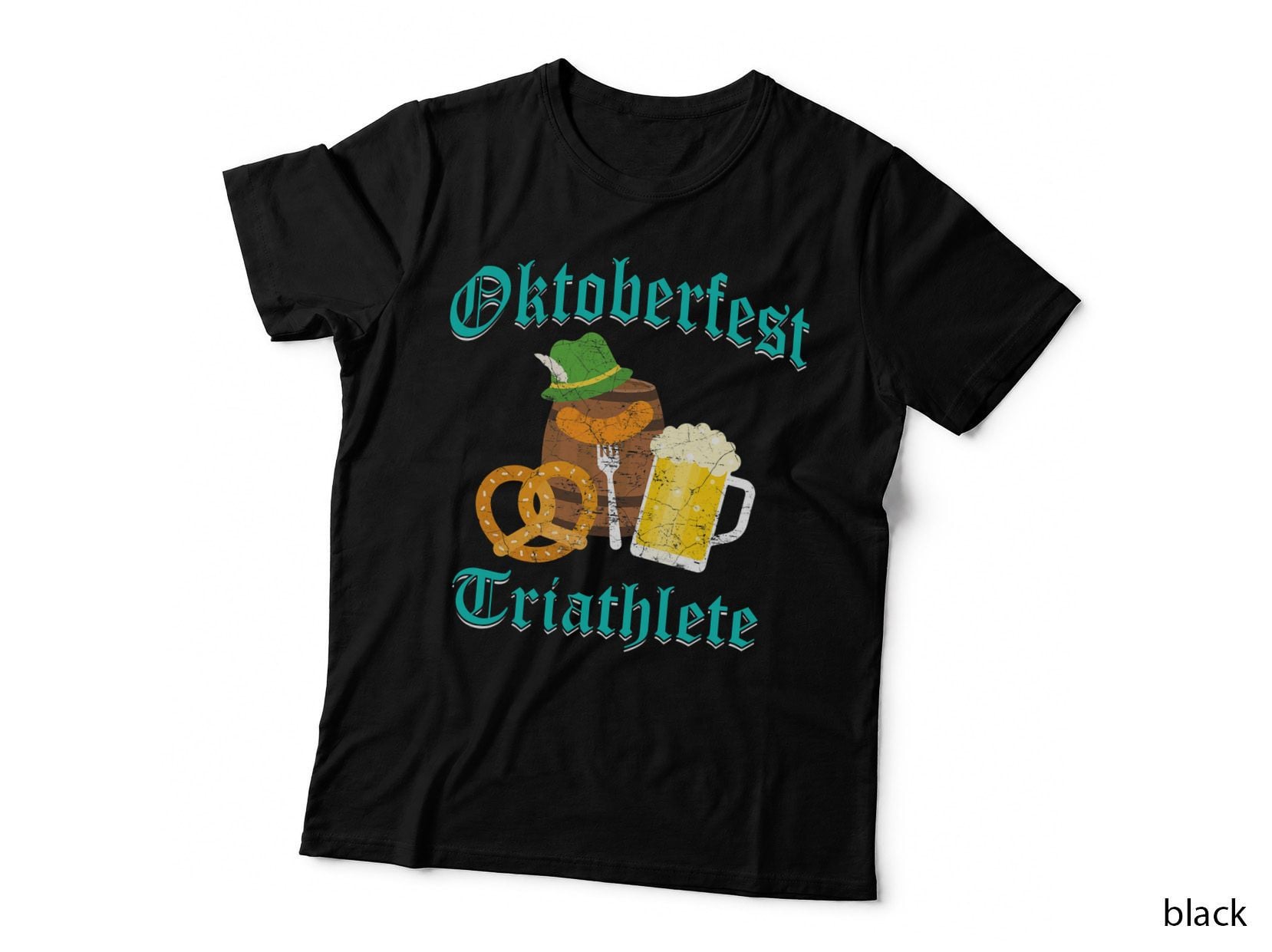Oktoberfest Tshirt - Triathlete Beer Pretzel German Food T-Shirt