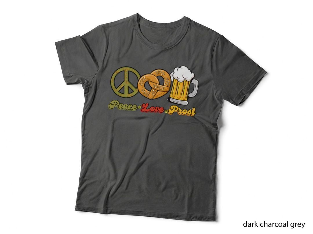 Peace Love Prost Oktoberfest German Beer Groovy Retro T-Shirt