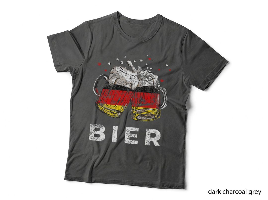 Vintage Oktoberfest Bier Beer Mug Drinking German Flag Gift T-Shirt