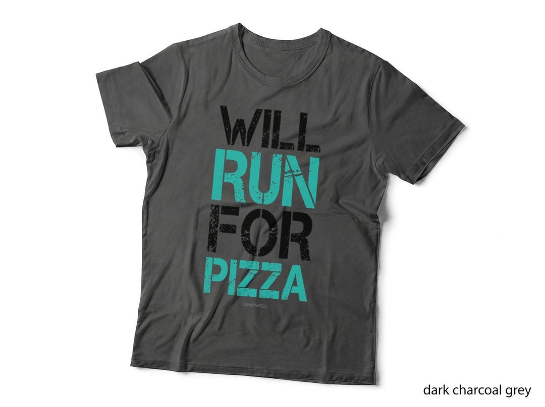 Will Run for Pizza Funny Running Shirts. Runner Gift T-Shirt