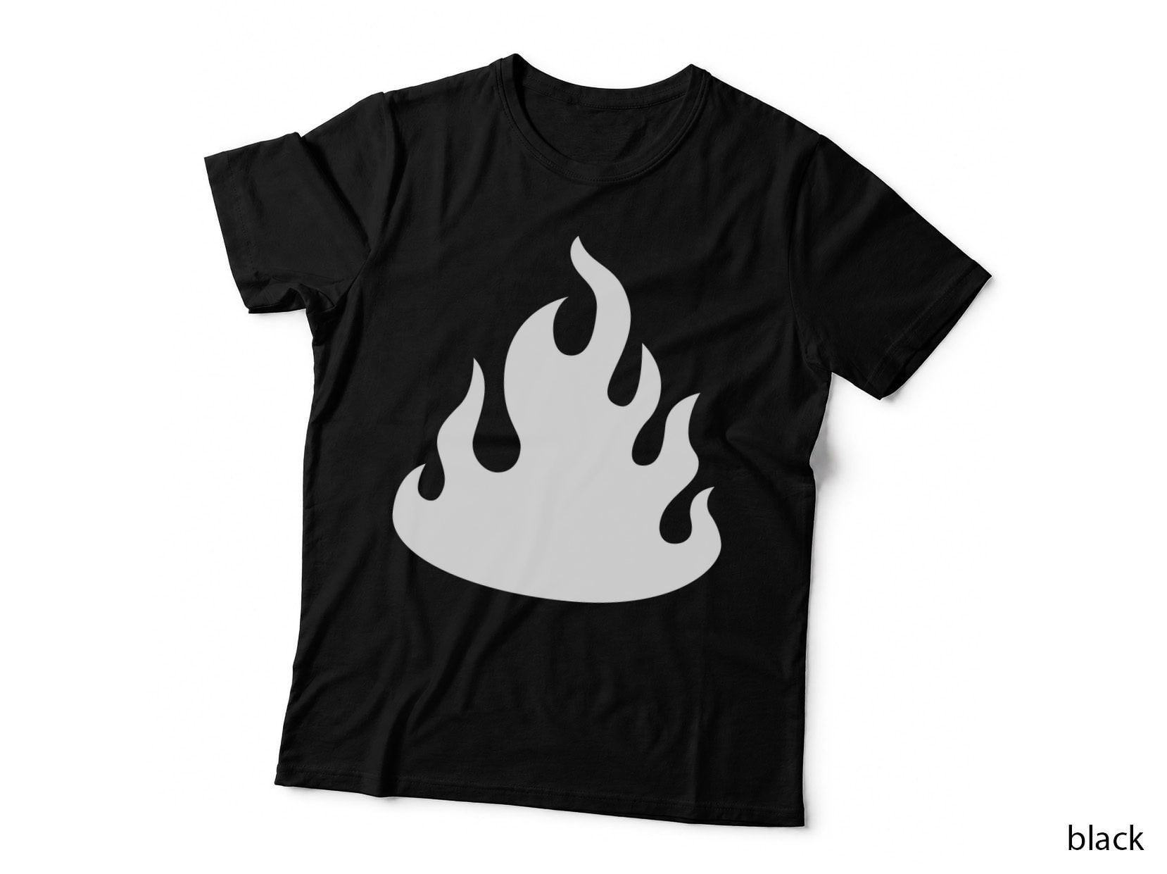 Black Flames on Gray Background Barbecue T-Shirt, Barbecue Graphic Tee