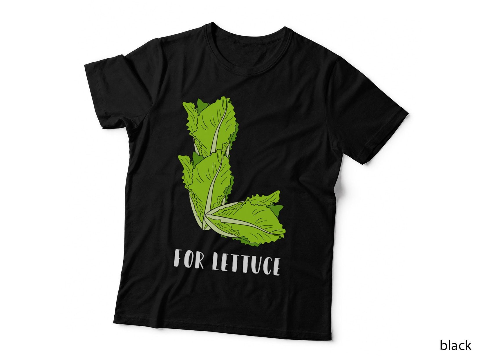 Letttuce Letter L Leaf Vegetable Vegetarian Vegan T-Shirt