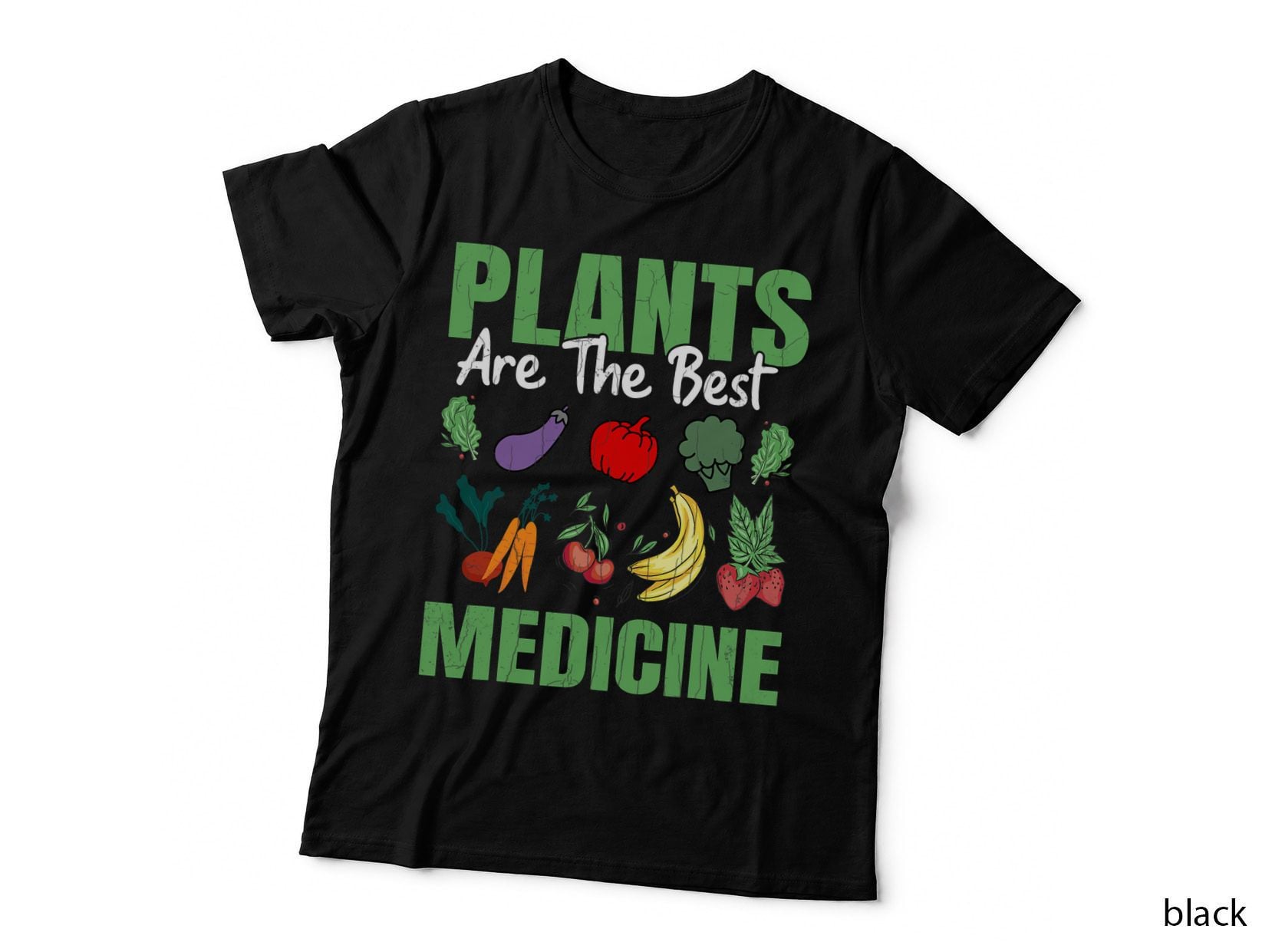 Plants Are Best Medicine Vegetarian Vegan Vegetables Graphic T-Shirt