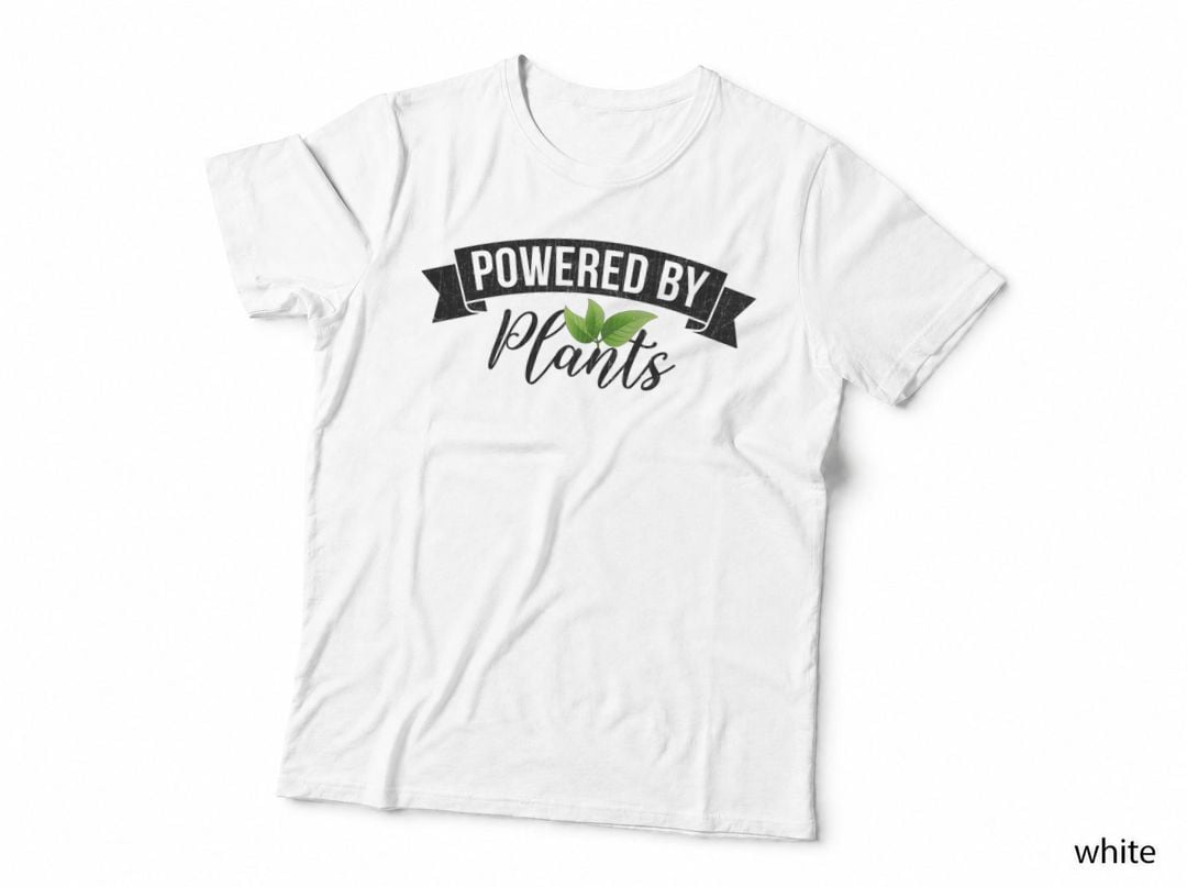 Powered by Plants Graphic Men Women Vegetarian Vegan, Plant Based T-Shirt