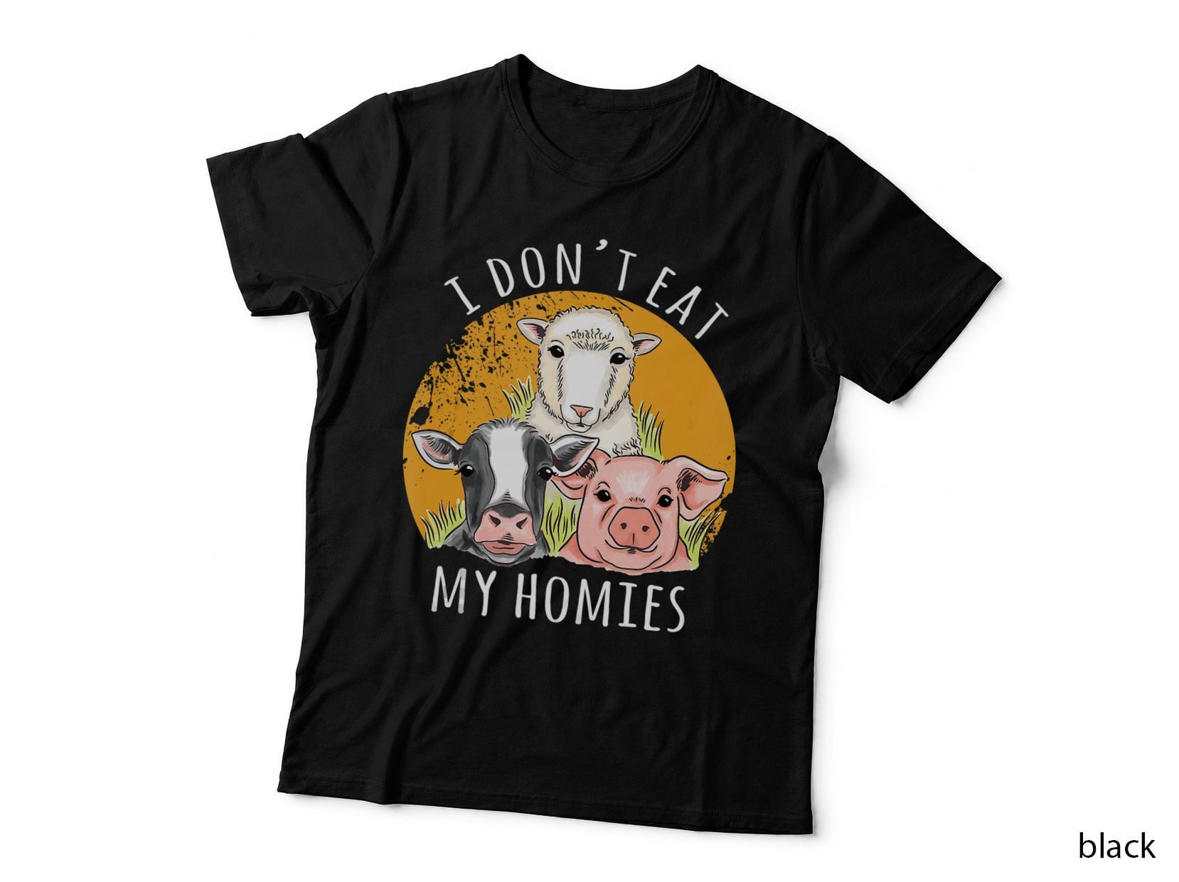 Vegan I Don't Eat My Homies Animal Meat Vegetarian Vegan T-Shirt