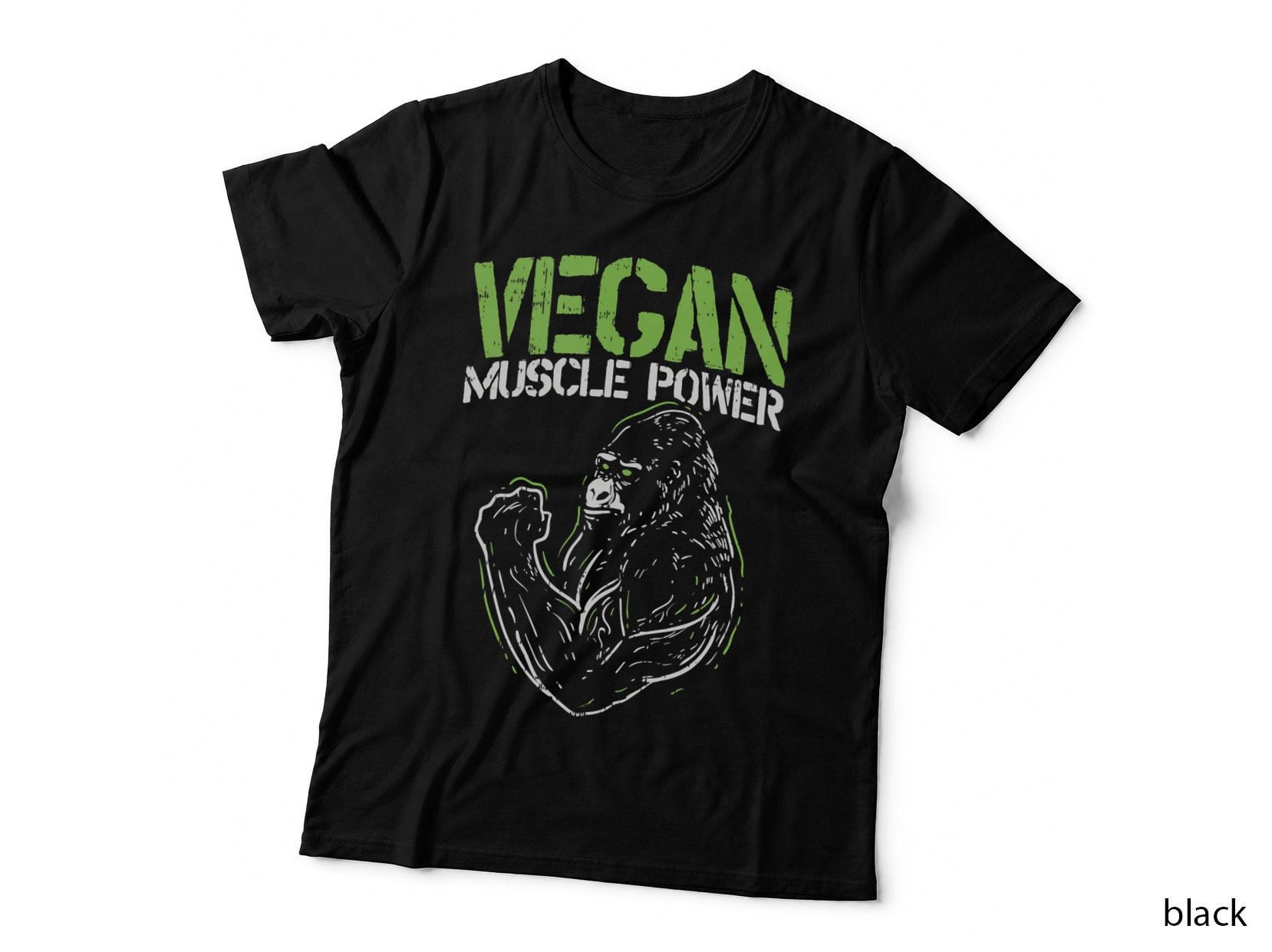 Vegan Muscle Power Gorilla, Plant Based T-Shirt