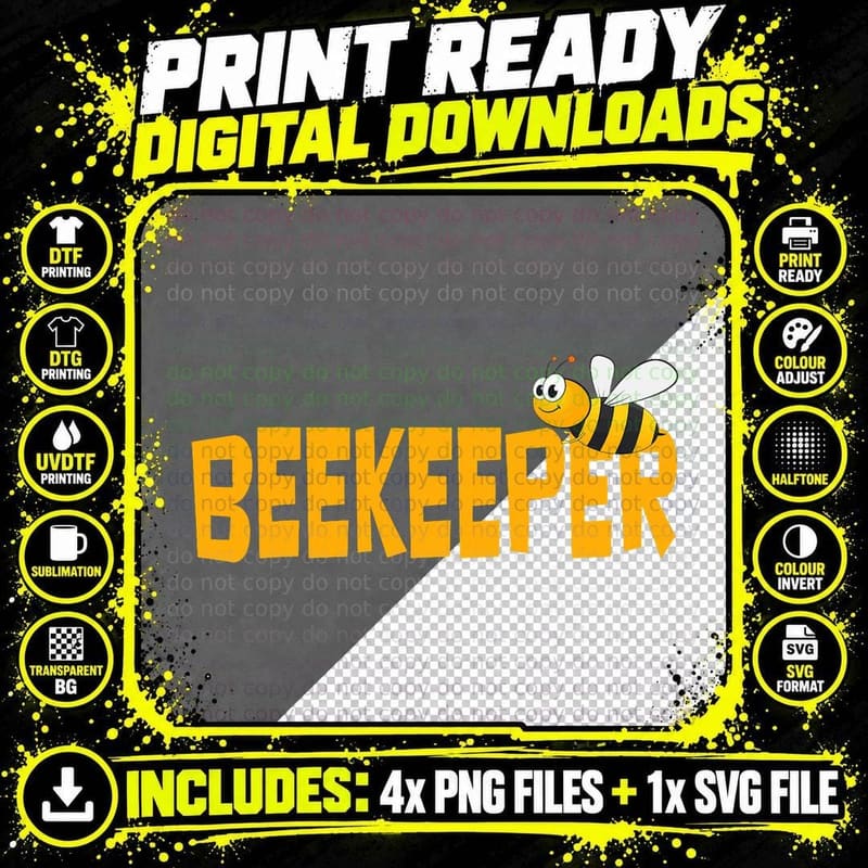 Bee Keeper Mens Kids, Beekeeping, Honeybee Lover Gift Png SVG Digital Bundle