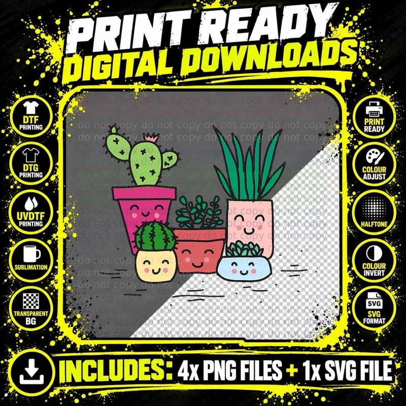 Cactus Plant Lover Florist Gardener Gardening Lover Cute Png SVG Digital Bundle