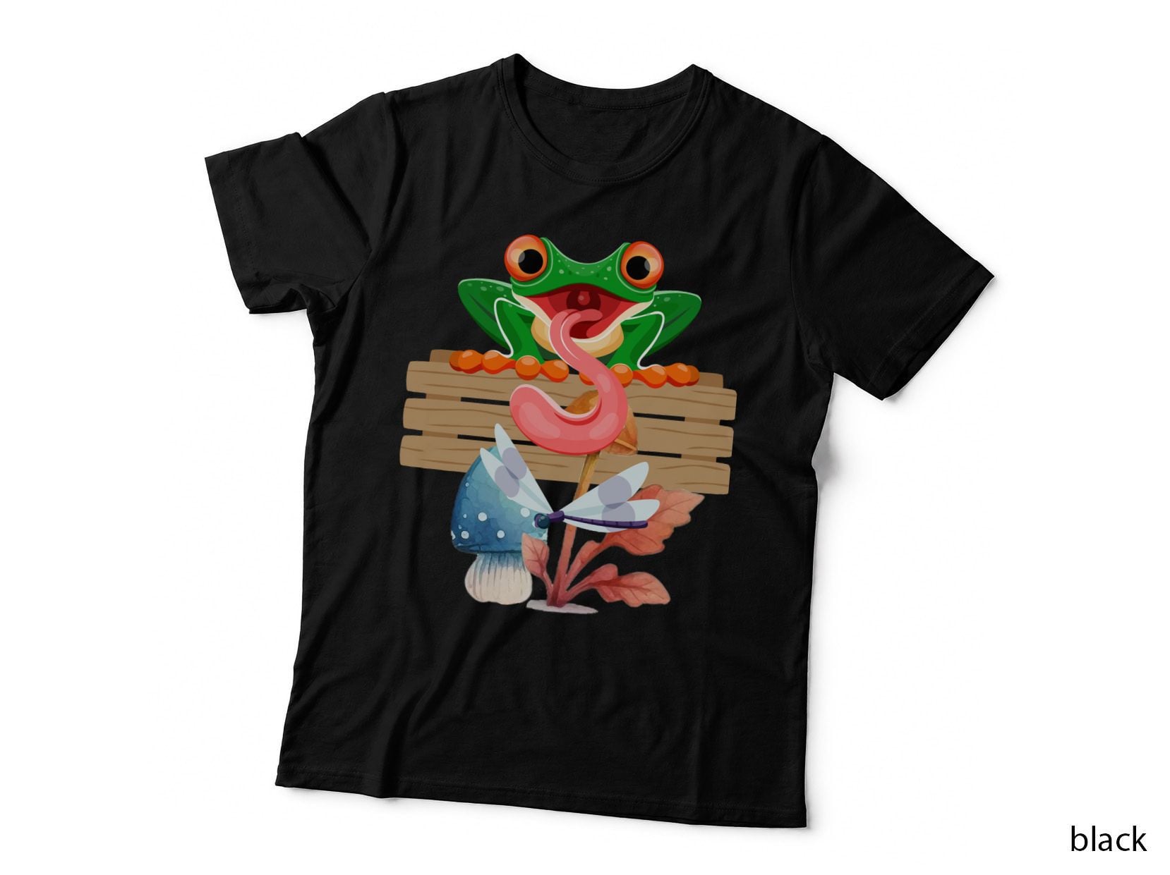 Cute Frog with Mushroom Garden T-Shirt