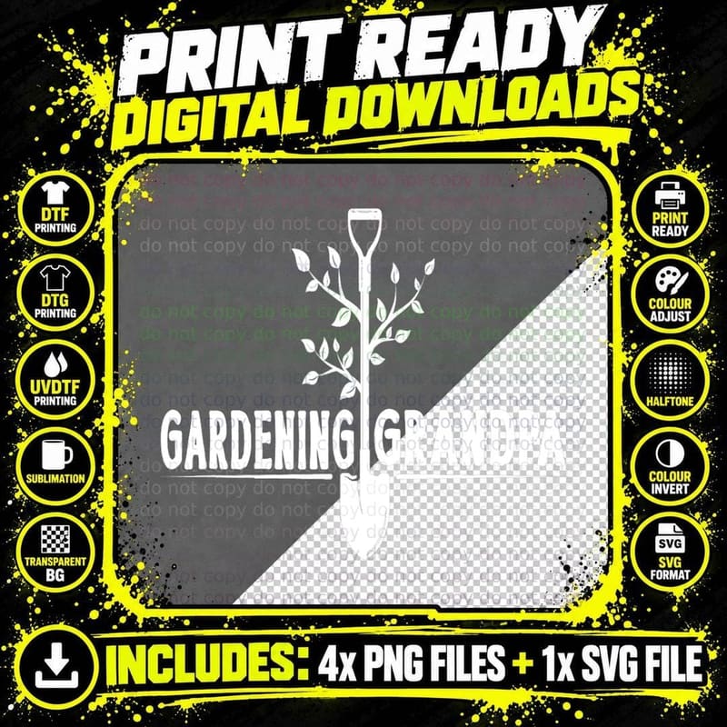 Mens Gardening Grandpa Garden Plant Lover and Gardener Png SVG Digital Bundle