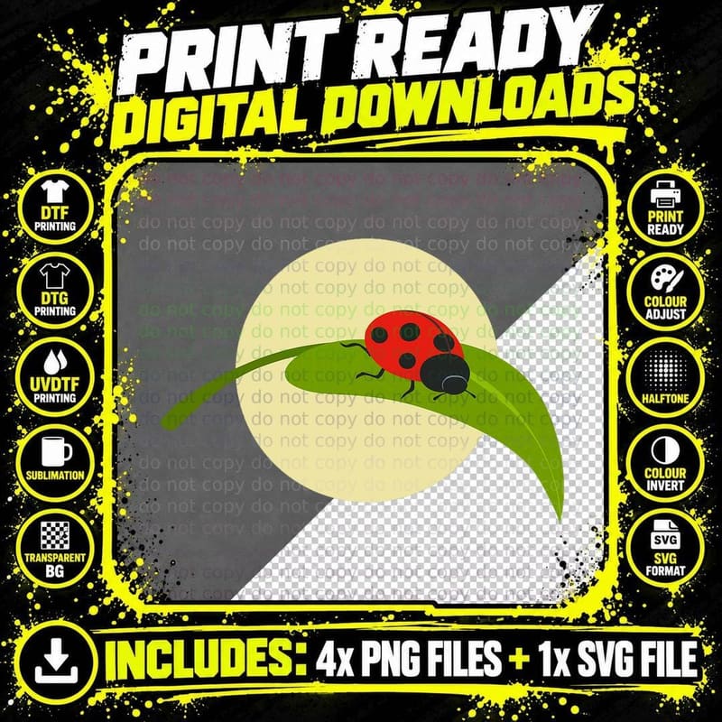 Nature Wildlife Flowers Gardening Ladybugs T-Shirt Png SVG Digital Bundle