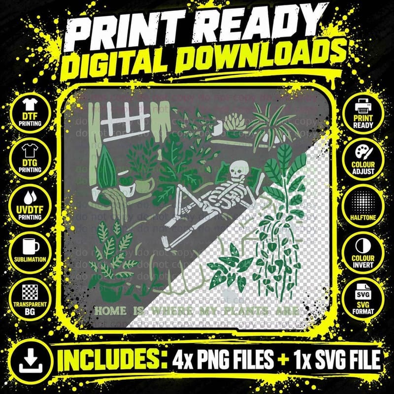Plants Lover's, Gardener's Home Is Where My Plants Are Png SVG Digital Bundle