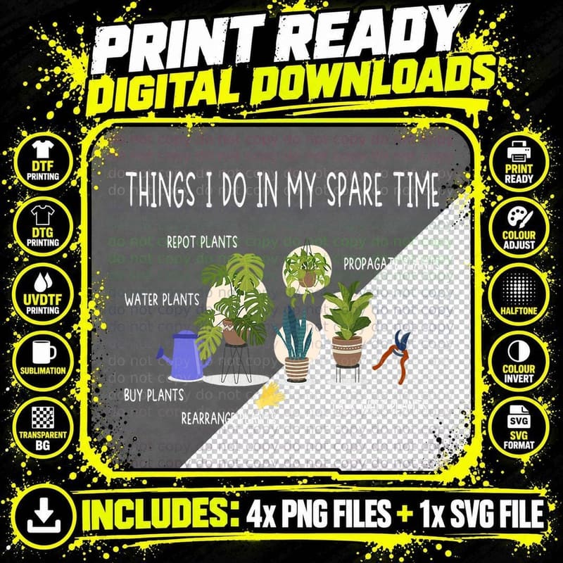 Plants Tee for Gardening & Houseplant Lovers T-Shirt Png SVG Digital Bundle
