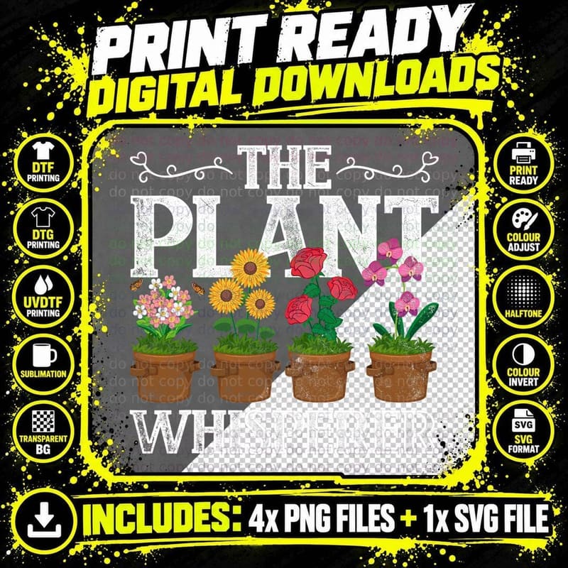 The Plant Whisperer Gardening T-Shirt Png SVG Digital Bundle