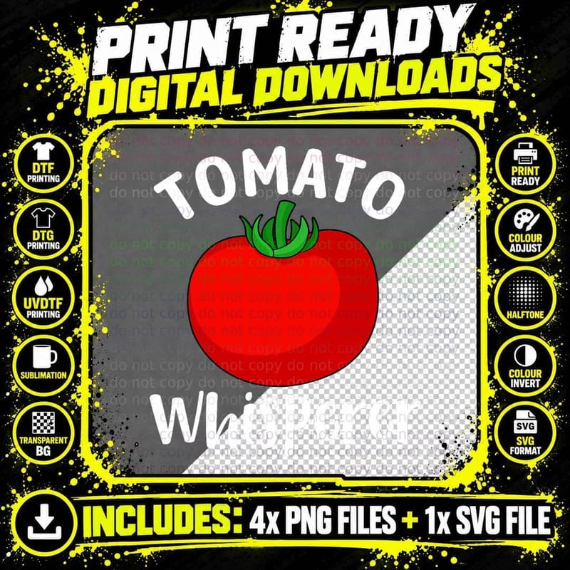 Tomato Whisperer Art for Men Women Tomatoes Plant Png SVG Digital Bundle