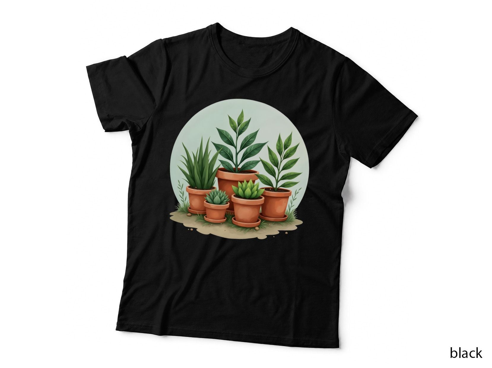 Watercolor Potted Plants Succulent & Cactus T-Shirt