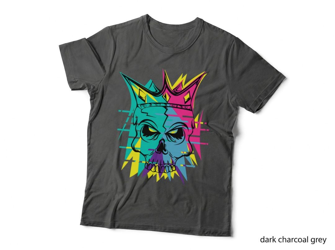 A Unique Vaporwave Skull, Colorblast Skull Art T-Shirt