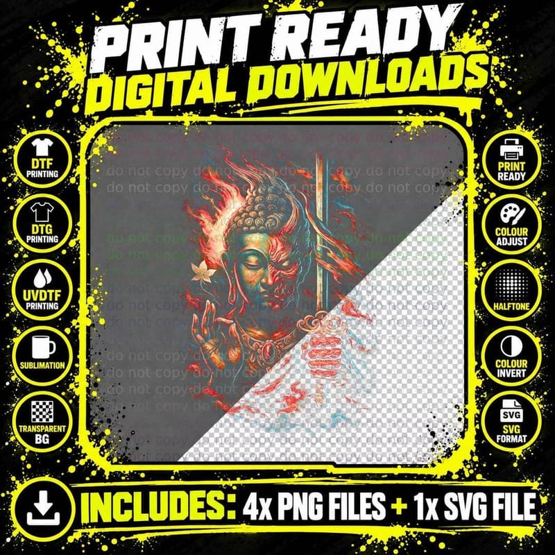 Art Print T-Shirt, Abstract Expressionism, Gothic Apparel Png SVG Digital Bundle