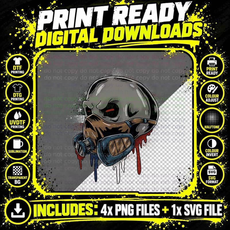Auto Body Skull Vehicle Sprayer Automotive Car Painter Png SVG Digital Bundle