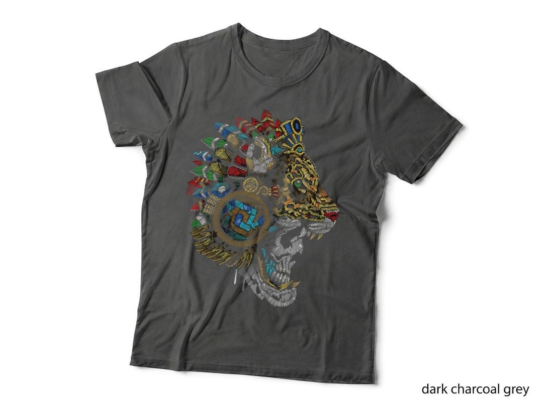 Aztec Skull Jaguar Warrior Mask Ancient Mayan Mythology T-Shirt