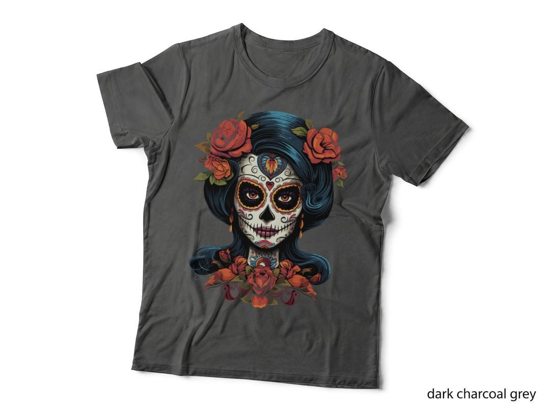 Beautiful La Catrina Mexican Sugar Skull Day of the Dead Art T-Shirt