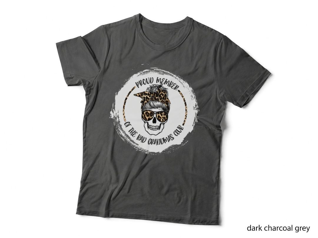 Bleached Leopard Skull Proud Member of the Bad Grandmas Club T-Shirt