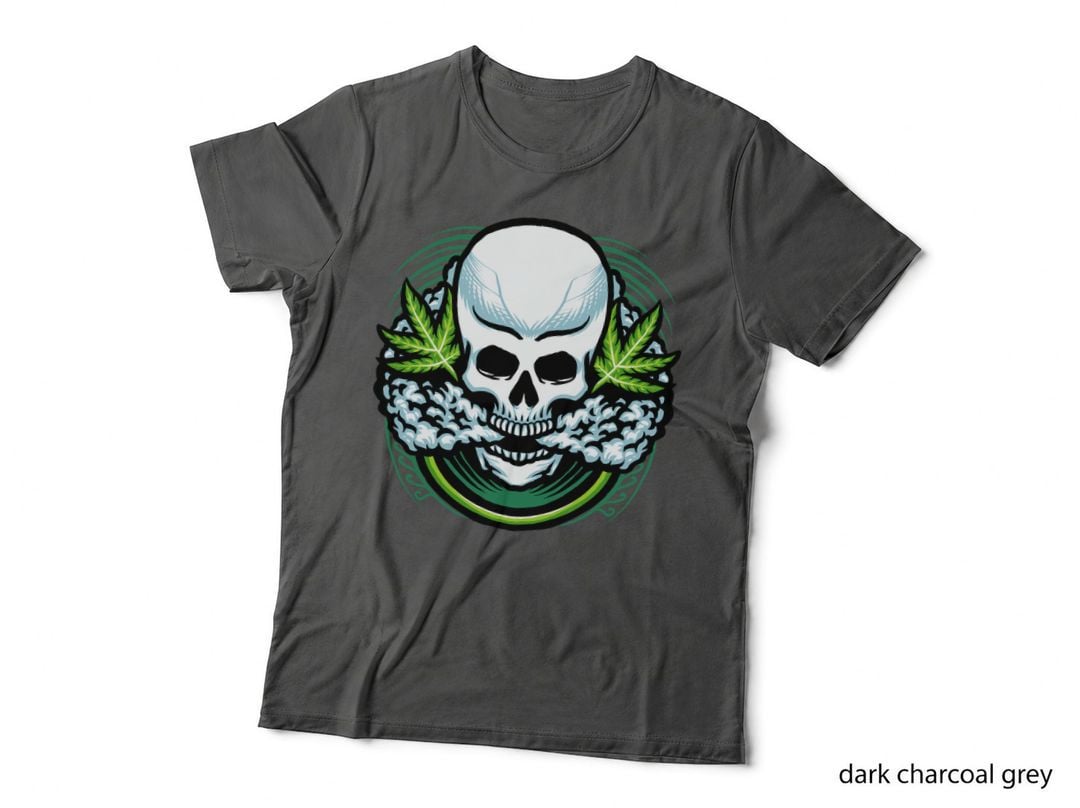 Cannabis Skull Marijuana Green Hemp Cloud T-Shirt
