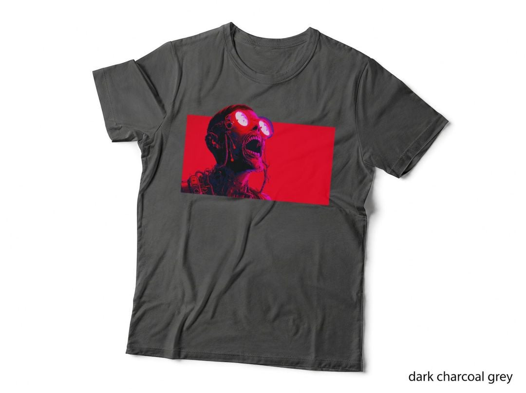 Cyberpunk Skull Goggles T-Shirt, Cyberpunk Style, Sci-Fi Fan Art