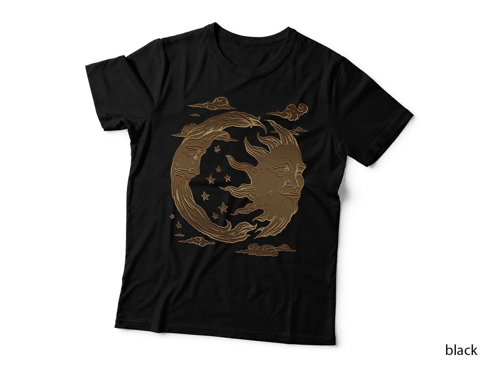 Dark Academia Sun and Moon Stars Celestial Luna Astronomy T-Shirt