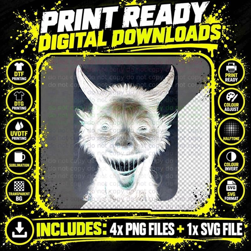 Dark Art and Occult Lovers Laughing Satan T-Shirt Png SVG Digital Bundle