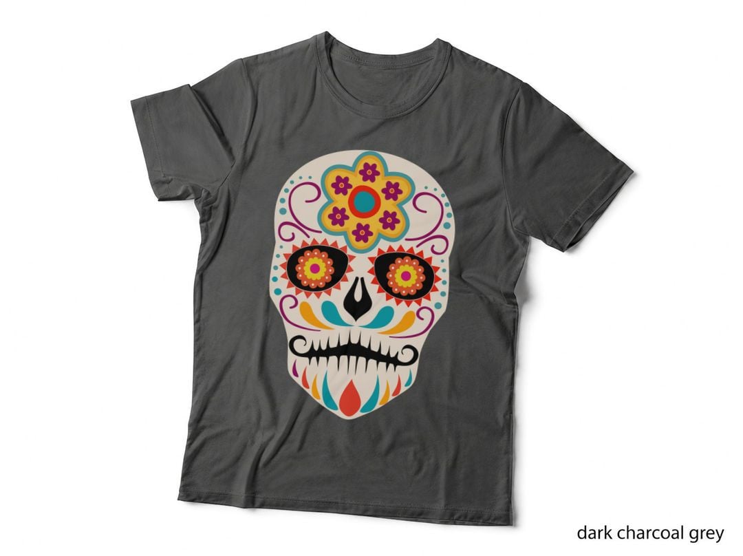 Day of the Dead Sugar Skull Dia De Los Muertos Colorful T-Shirt