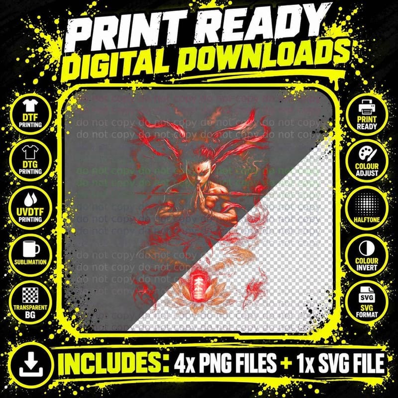 Demon Artwork T-Shirt, Fantasy Art, Gothic Apparel Png SVG Digital Bundle