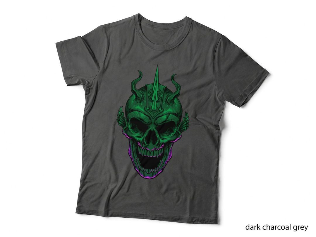 Demon Skull Green Occult Purple Mystical T-Shirt