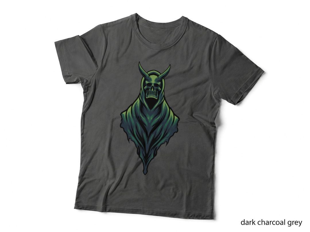 Demon Skull Horns Green Black Evil T-Shirt