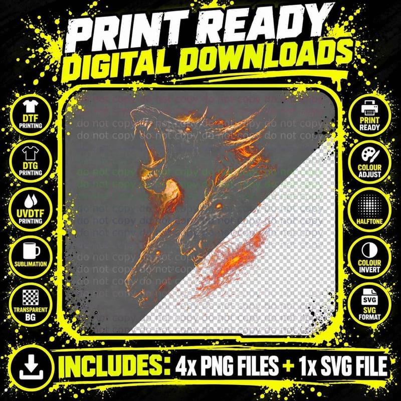 Demon T-Shirt, Halftone Three Horned Demon Graphic Tee Png SVG Digital Bundle