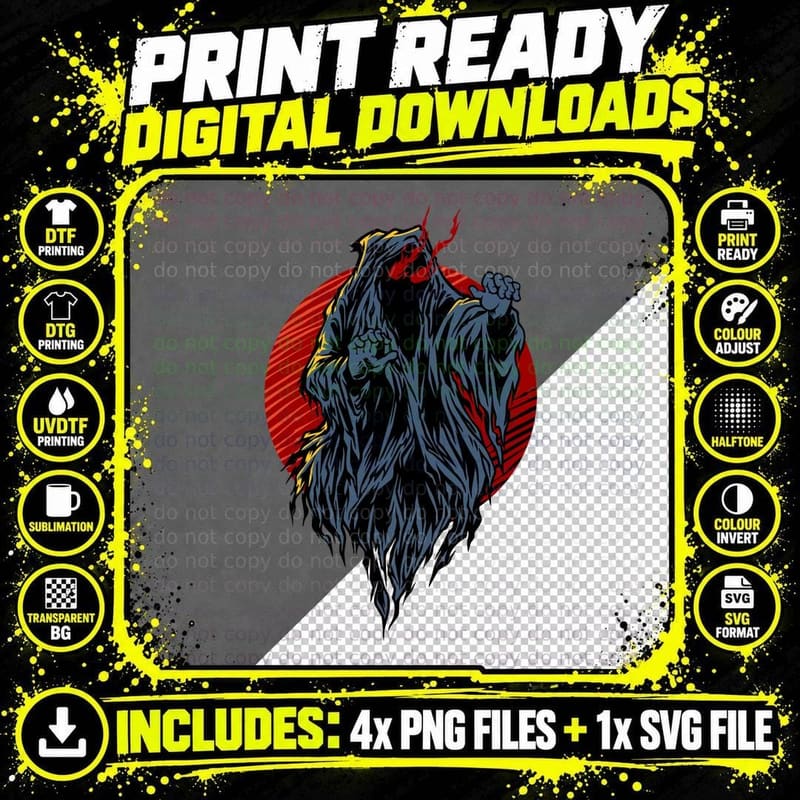 Demonic Beast Dark Demon Occult Raised Fists Red T-Shirt Png SVG Digital Bundle