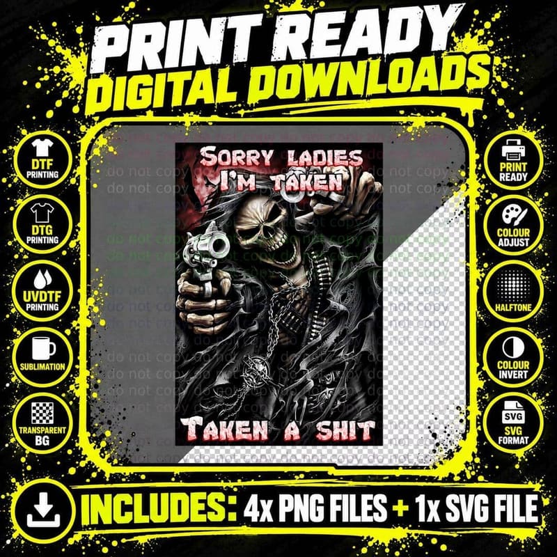 Epic Skull Man T-Shirt Png SVG Digital Bundle