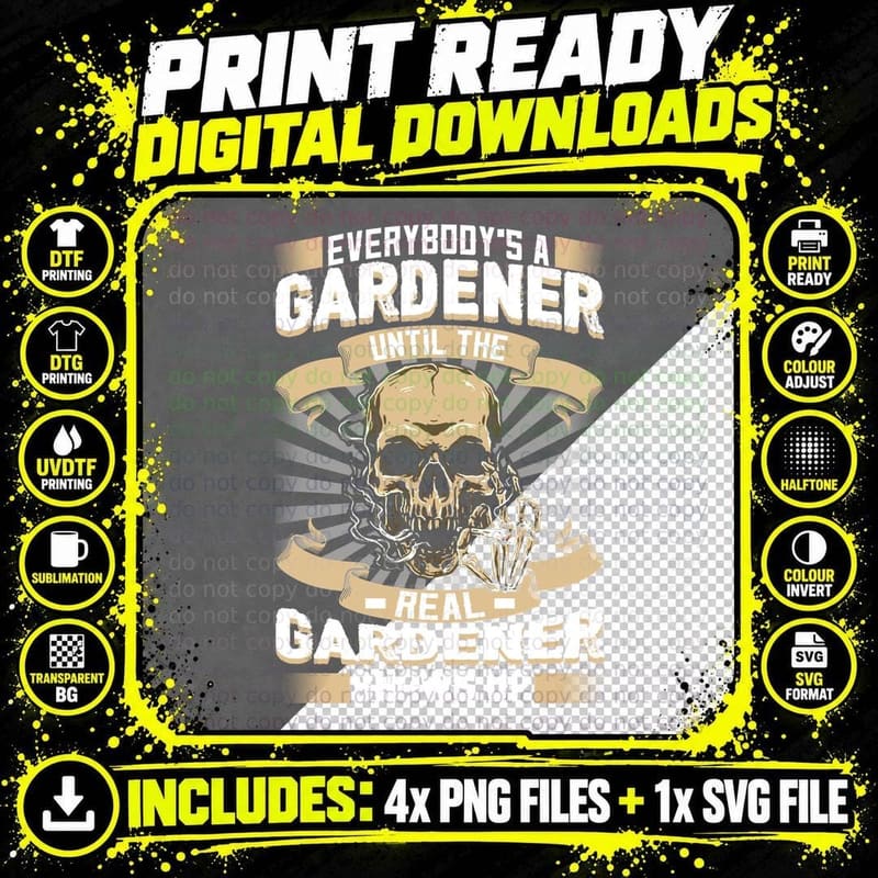 Gardener Until the Real Gardener Shows up T-Shirt Png SVG Digital Bundle