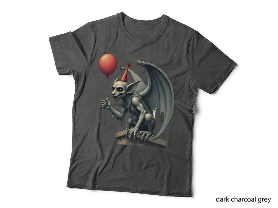 Gothic Gargoyle in a Party Hat T-Shirt