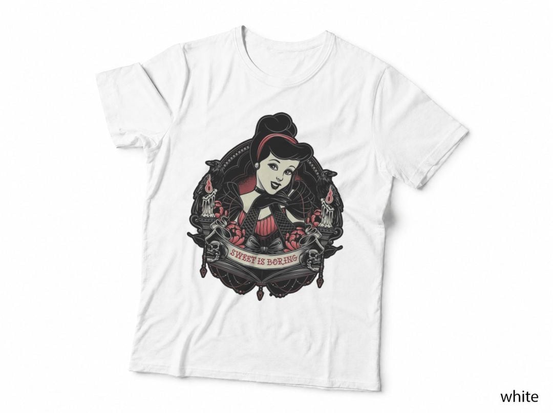 Gothic Snow White T-Shirt, Dark Fairy Tale Tee, Gift for Gothic Lovers