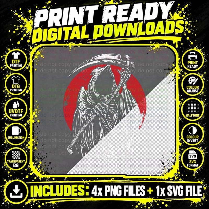 Grim Reaper Angle of Death Essential T-Shirt Png SVG Digital Bundle