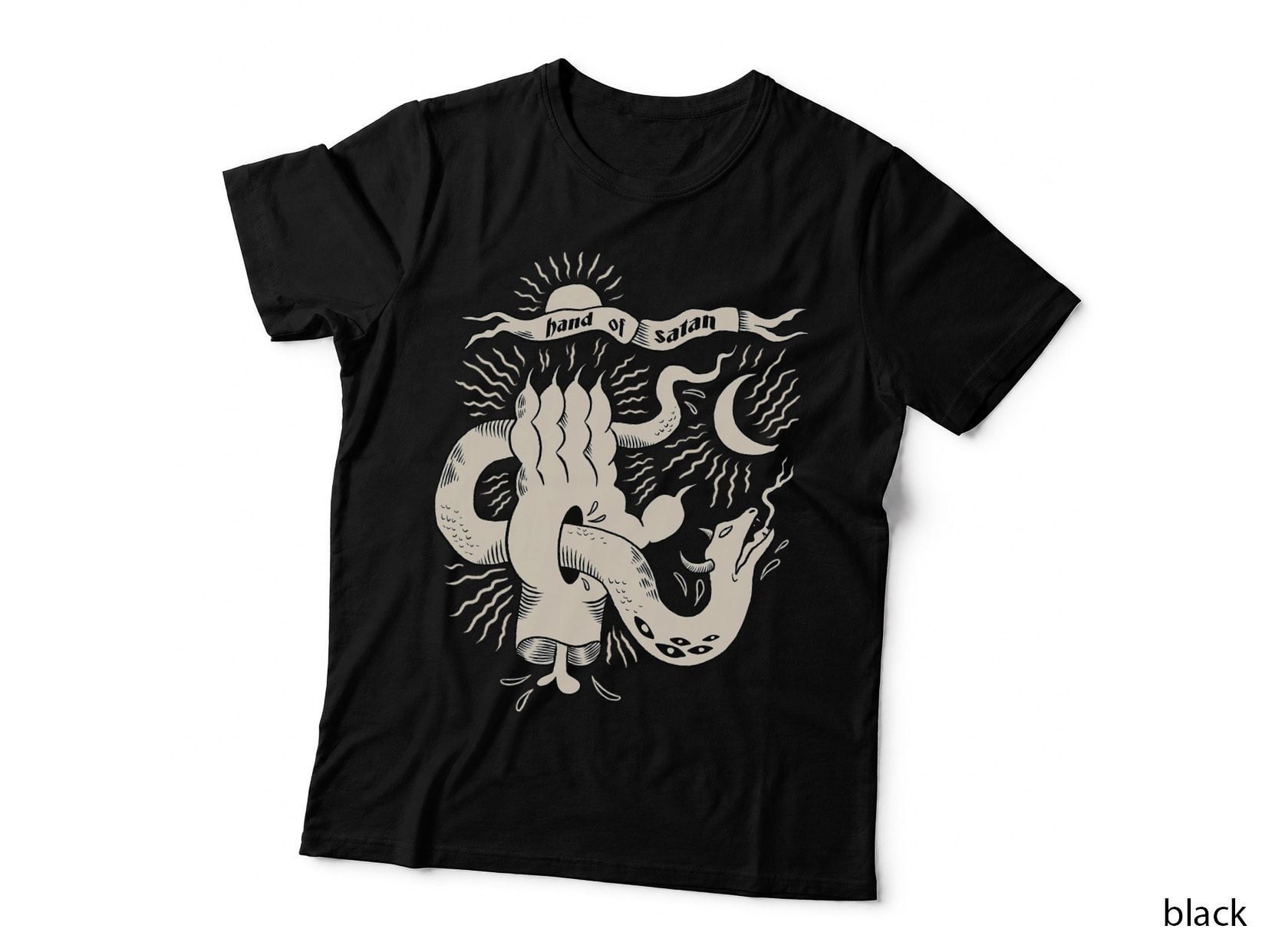 Hand of Satan Baphomet Satanic Goat Devil Goth Graphic T-Shirt
