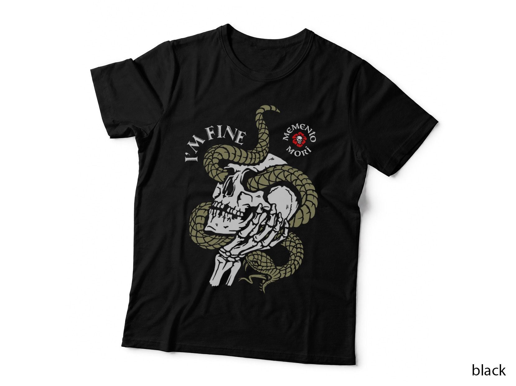 I'm Fine - Memento Mori - Traditional Tatto Occult Graphic T-Shirt